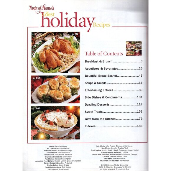 Taste Of Homes Best Holiday Recipes 2005 Cookbook with 359 recipes 193 pages - Picture 2 of 5